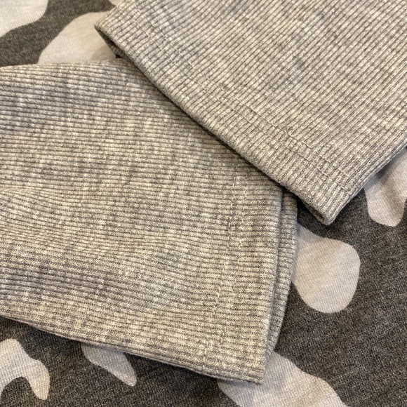 New Sew In Live Sz L Gray Animal Print Baby Doll Top With Pockets - Picture 7 of 9